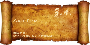 Zach Alex névjegykártya